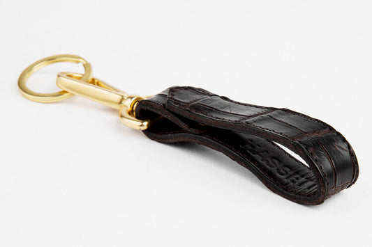 Key Fob, Black Crocodile