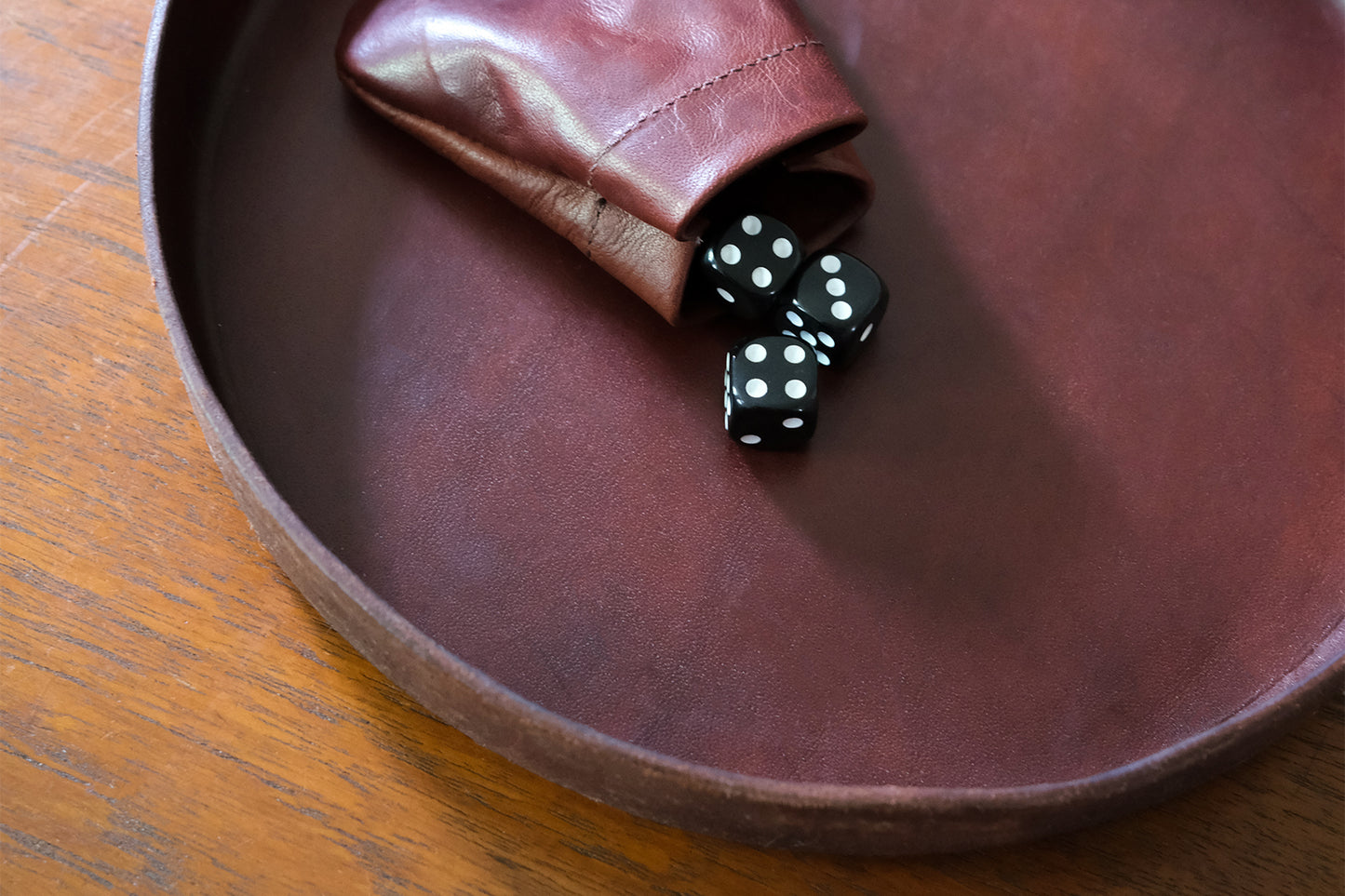 Leather Tray, Mahogany