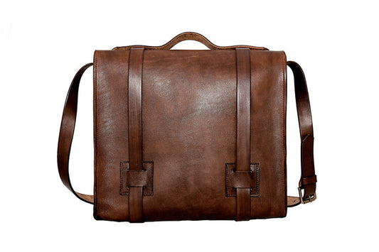 Leather Satchel, Dark Brown