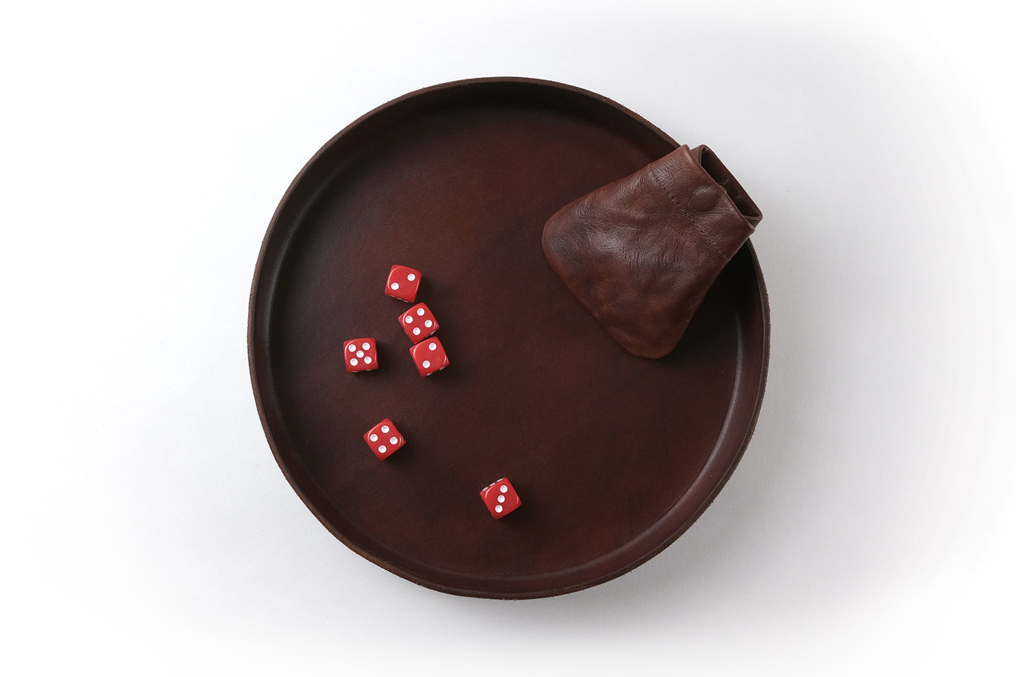 Leather Tray, Mahogany