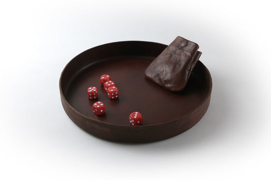 Leather Tray, Mahogany