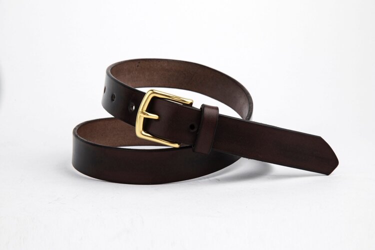 The Somerset Belt, Chocolate - Brass