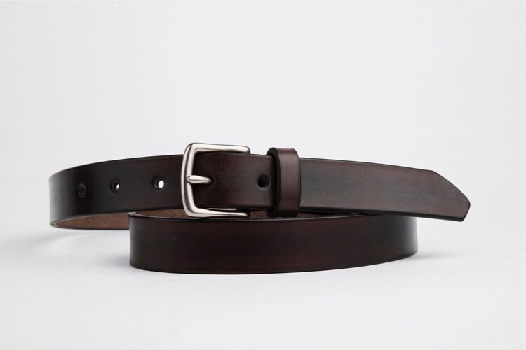 The Somerset Belt, Chocolate - Matte Silver