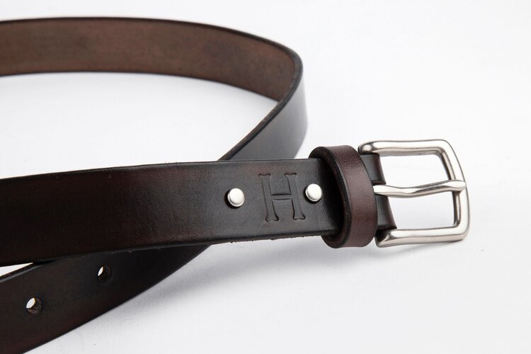 The Somerset Belt, Chocolate - Matte Silver