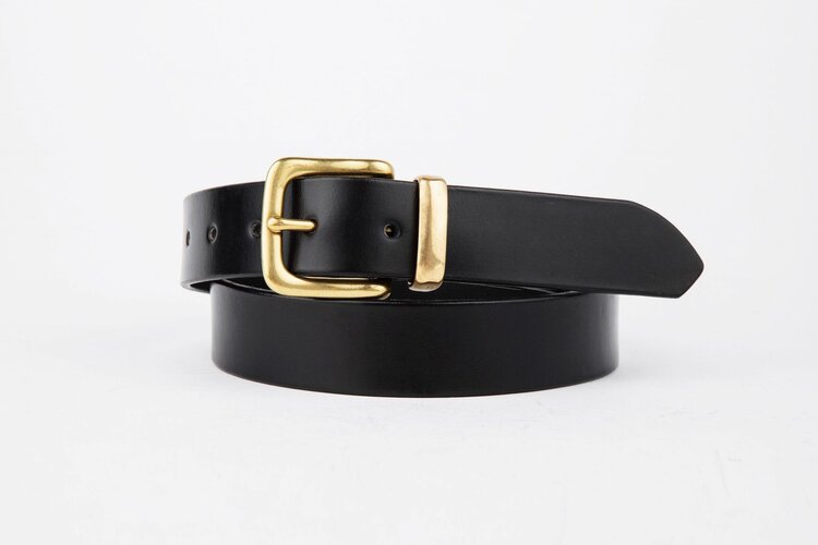 The Rathdowne Belt, Black - Brass