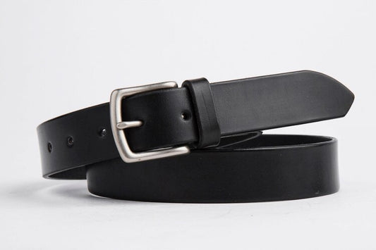 The Somerset Belt, Black - Matte Silver