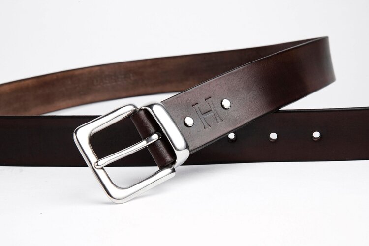 The Rathdowne Belt, Chocolate - Silver