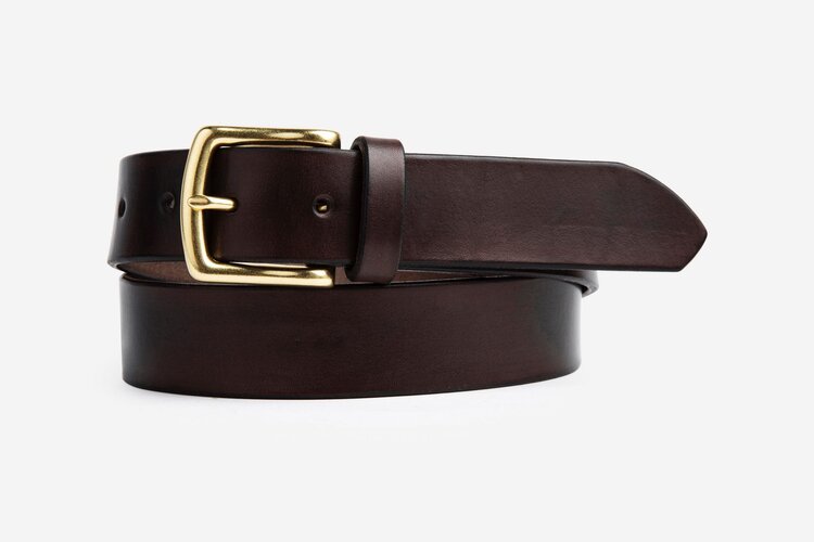 The Somerset Belt, Chocolate - Brass