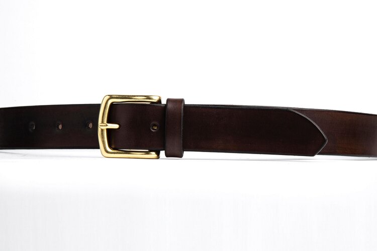 The Somerset Belt, Chocolate - Brass