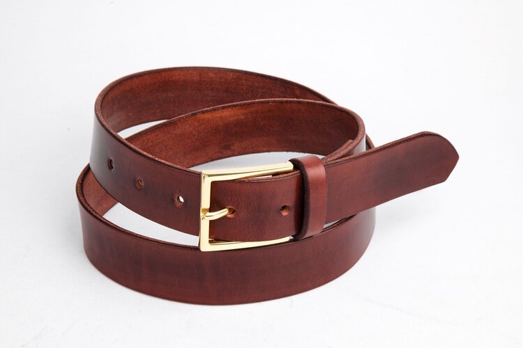 The Chapel Belt, Dark Brown - Brass