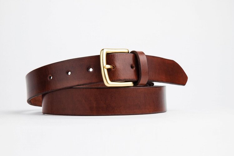 The Somerset Belt, Dark Brown - Brass
