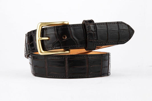 The Somerset Belt, Brown Crocodile - Brass