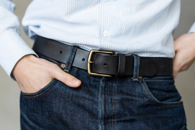 The Somerset Belt, Chocolate - Antique Brass