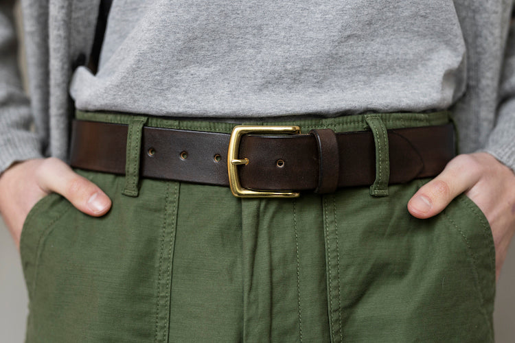 The Somerset Belt, Chocolate - Brass