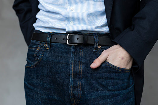 The Somerset Belt, Black - Matte Silver