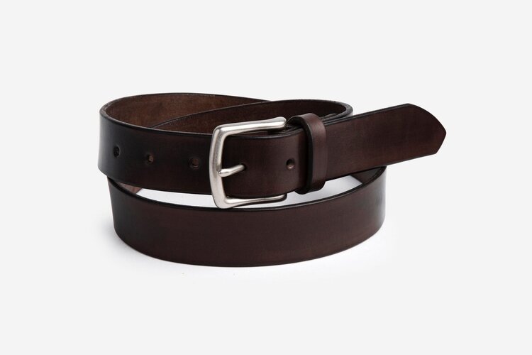 The Somerset Belt, Chocolate - Matte Silver