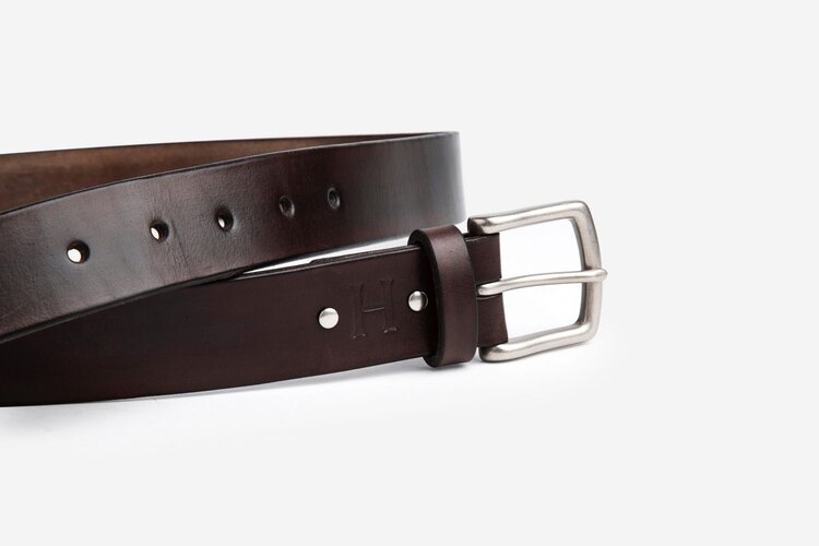 The Somerset Belt, Chocolate - Matte Silver