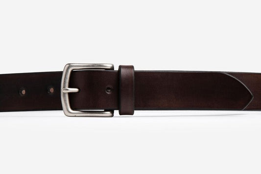 The Somerset Belt, Chocolate - Matte Silver