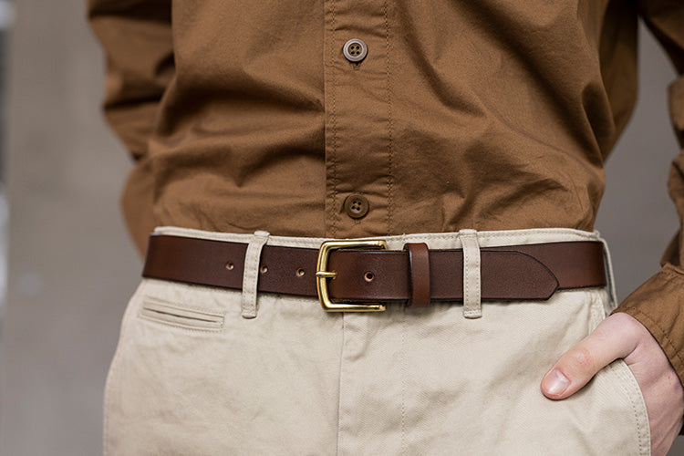 The Somerset Belt, Dark Brown - Brass