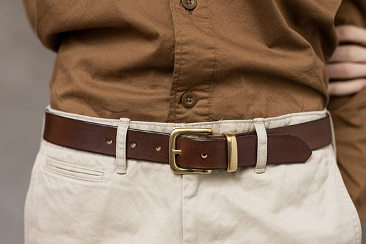 The Rathdowne Belt, Dark Brown - Brass