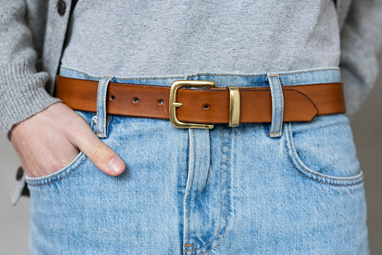The Rathdowne Belt, Tan - Brass