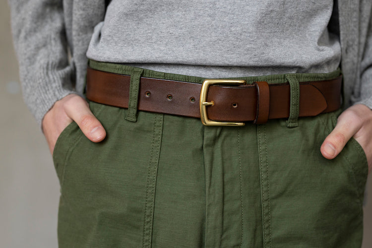 The Somerset Belt, Dark Brown - Brass