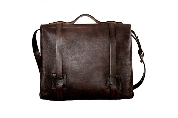 Leather Satchel, Chocolate Brown