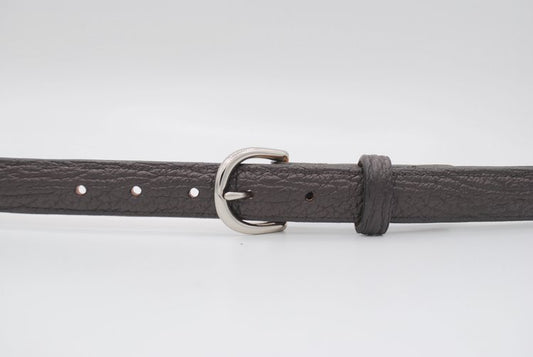 Brown Shark Leather Belt, Round Buckle