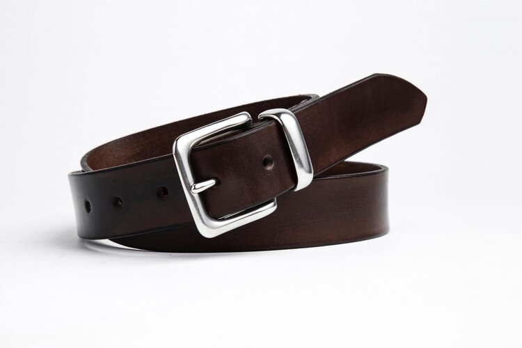The Rathdowne Belt, Chocolate - Silver